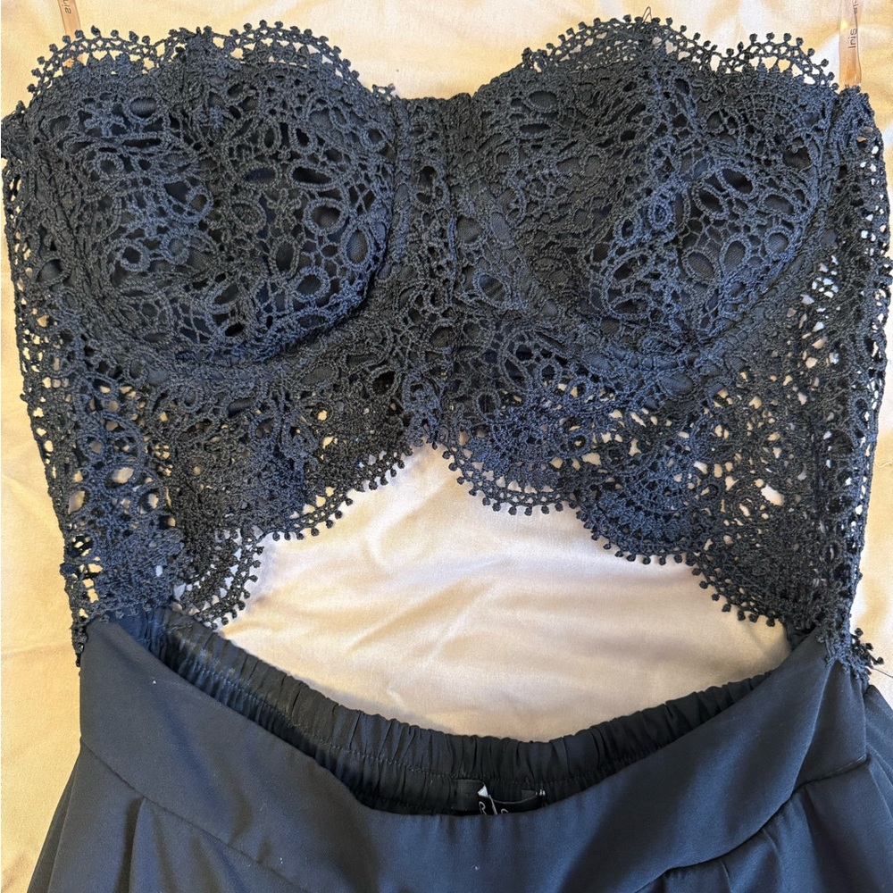 Iris Black Lace Jumpsuit